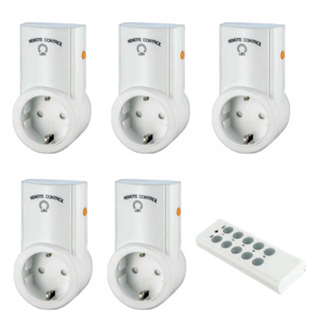 1 remote control 5 socket EU Standard(PS-K38G-5)