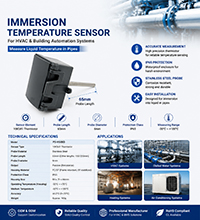 HVAC Immersion Temperature Sensor 65mm PT100 PT1000 NTC Thermistor Water Pipe Temperature Sensor IP65 (PS-HS003)