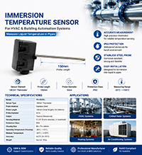 HVAC Immersion Temperature Sensor 250mm PT100 PT1000 NTC Thermistor Water Pipe Temperature Sensor IP65 (PS-HS001)
