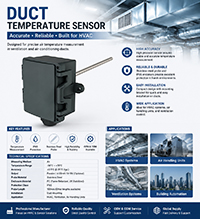 HVAC Duct Temperature Sensor PT100 PT1000 NTC Thermistor Air Temperature Sensor for BMS System (PS-HS002)