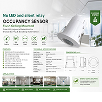 24V DC PIR Occupancy Sensor Flush Ceiling Mounted Motion Detector for BMS System No LED silent relay(PS-SS92)